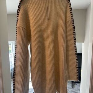 Steve Madden Tan Ribbed Dress with Black Trim